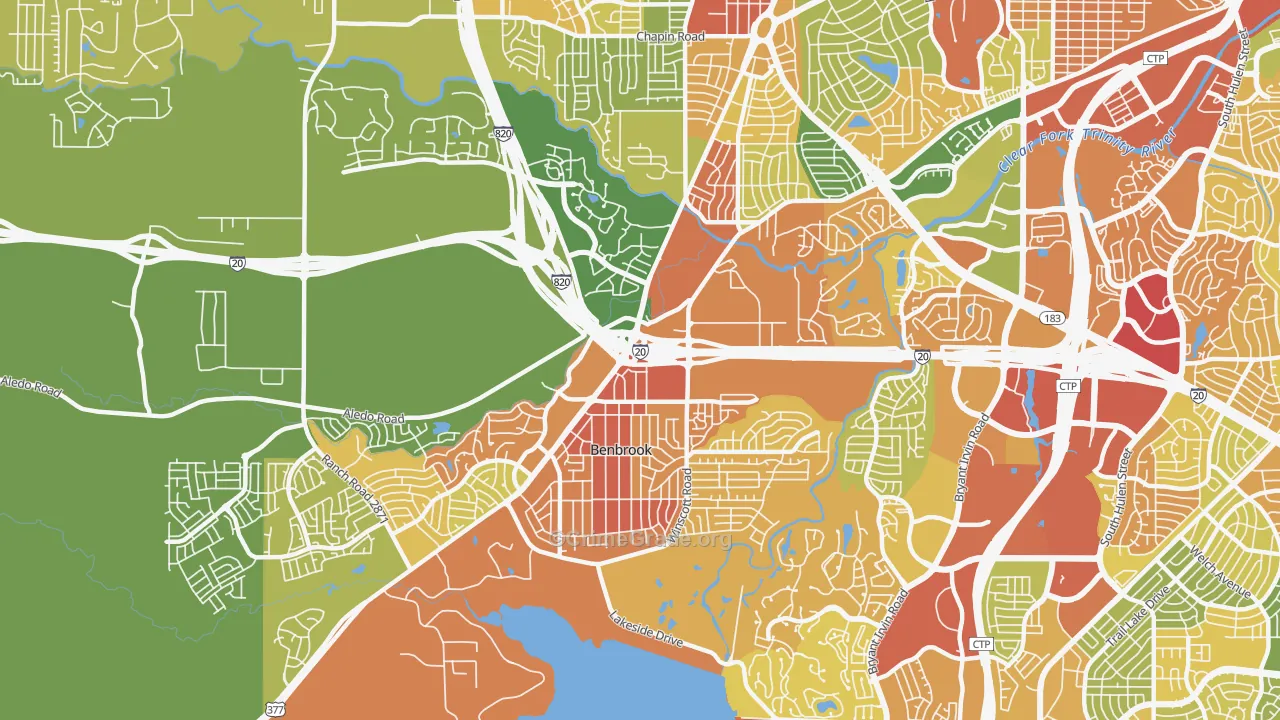 Benbrook, TX Map of Drug-Related Crime Rates