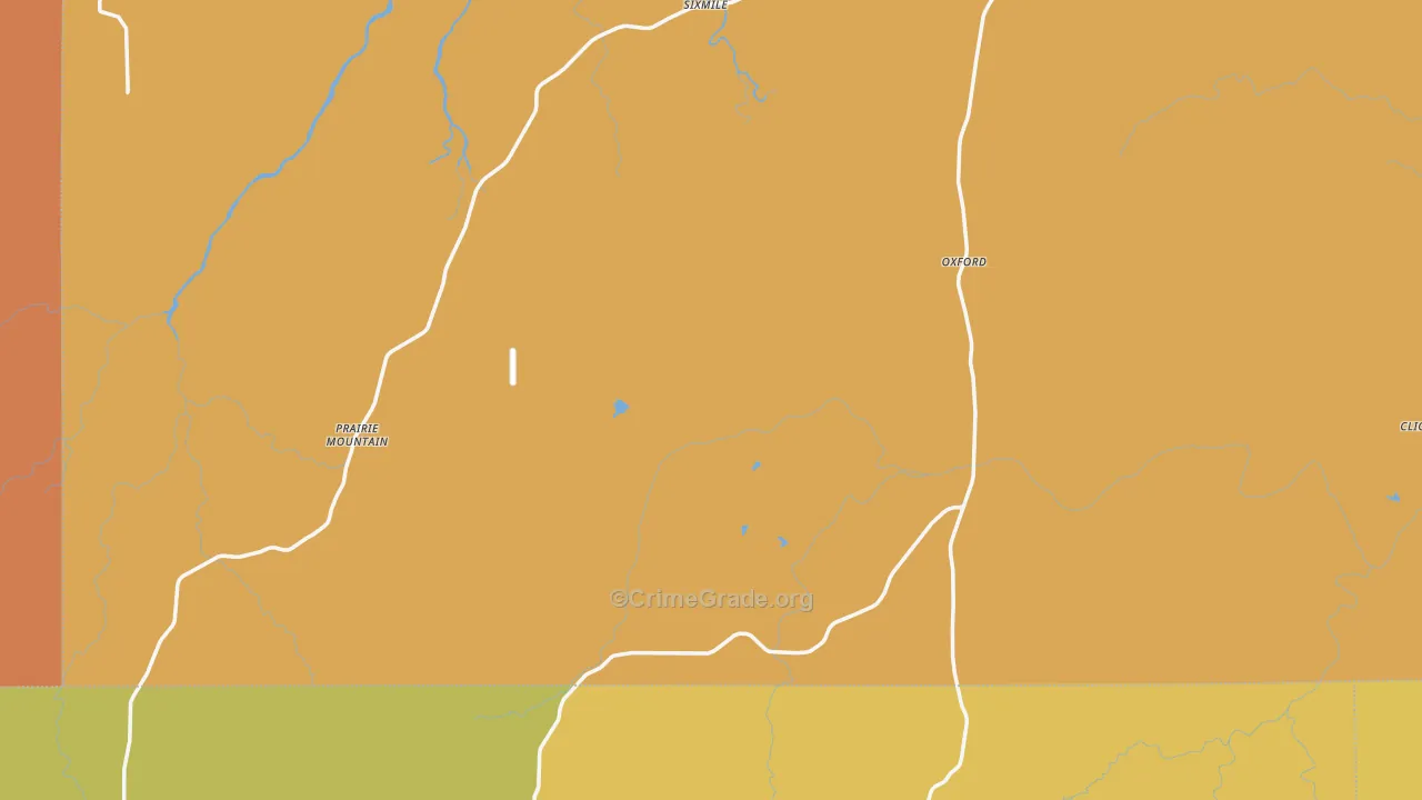 Bend, TX Map of Drug-Related Crime Rates