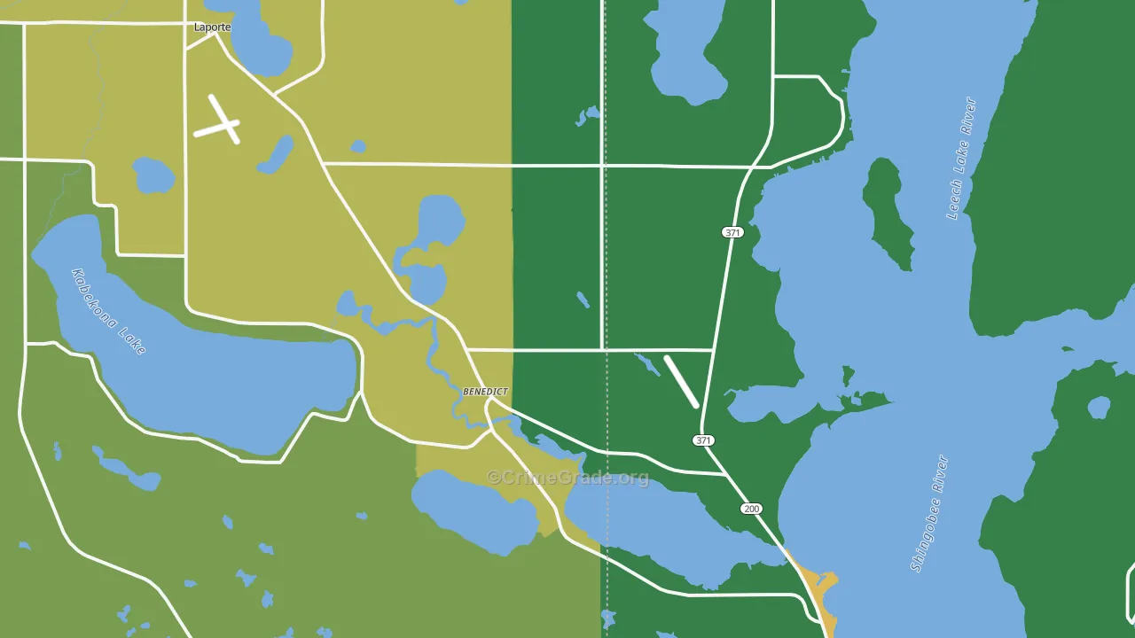 Benedict, MN Map of Drug-Related Crime Rates