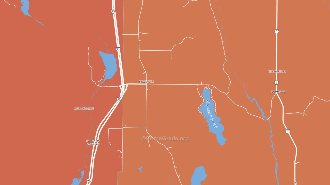 Benedicta, ME Map of Drug-Related Crime Rates