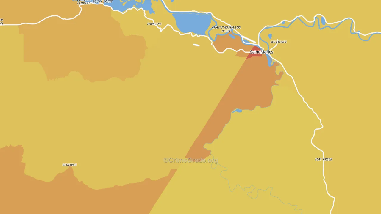 Benewah County, ID Map of Drug-Related Crime Rates