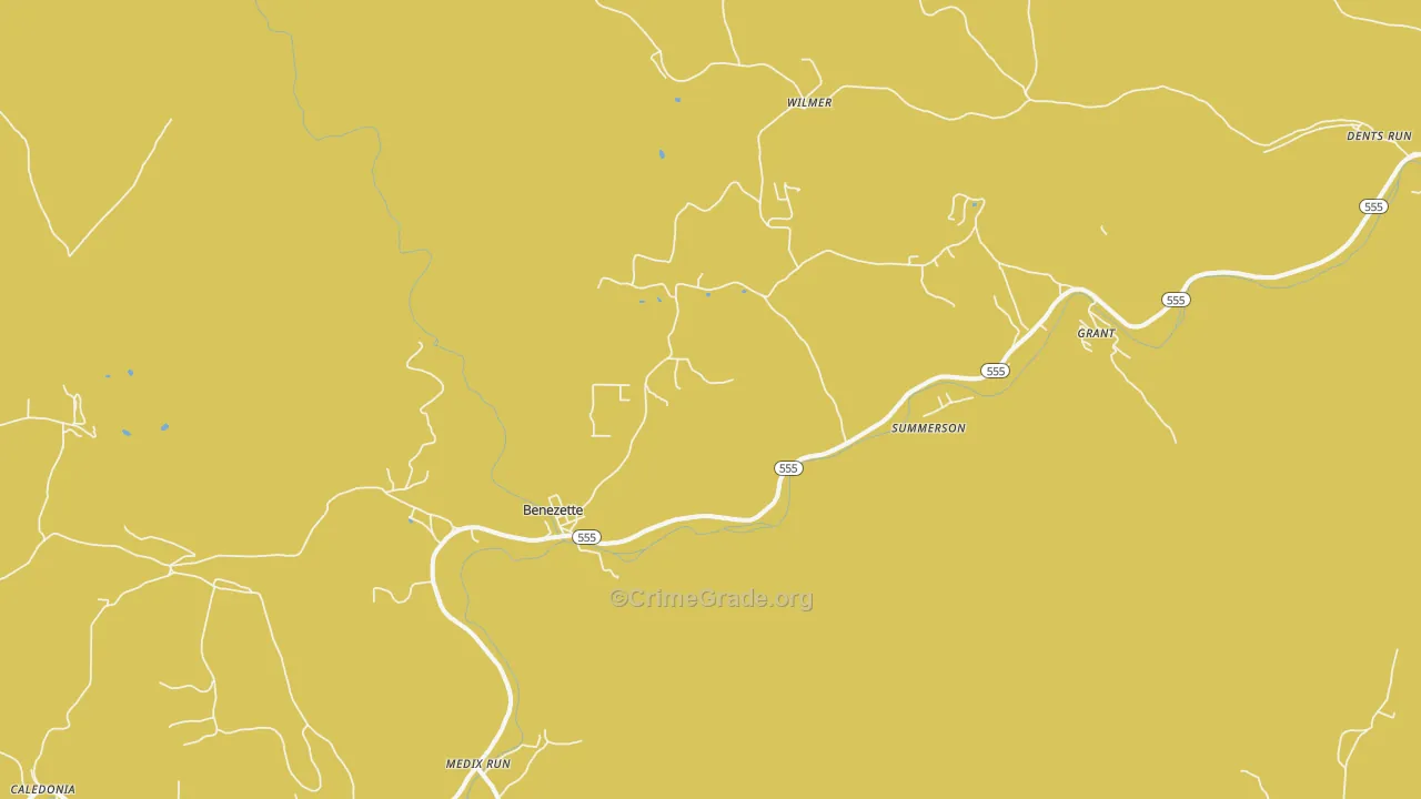 Benezett, PA Map of Drug-Related Crime Rates