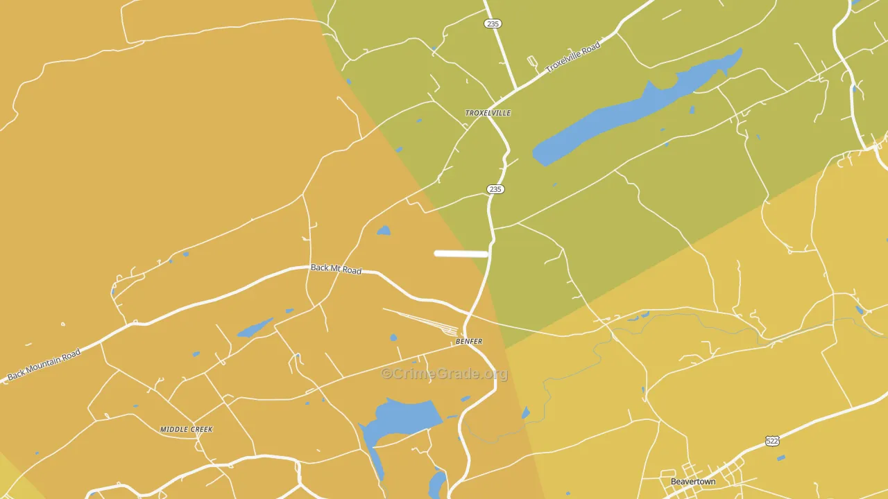 Benfer, PA Map of Drug-Related Crime Rates