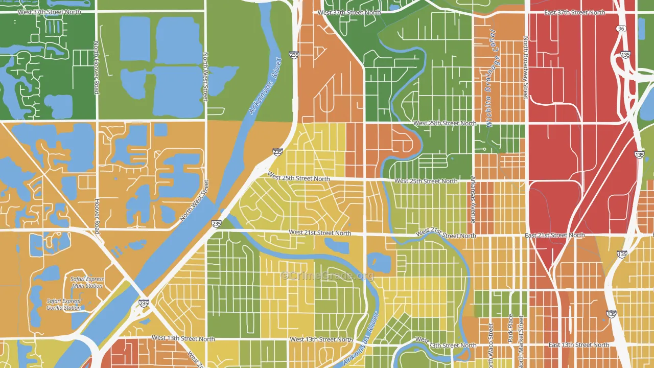 Benjamin Hills, Wichita, KS Map of Drug-Related Crime Rates