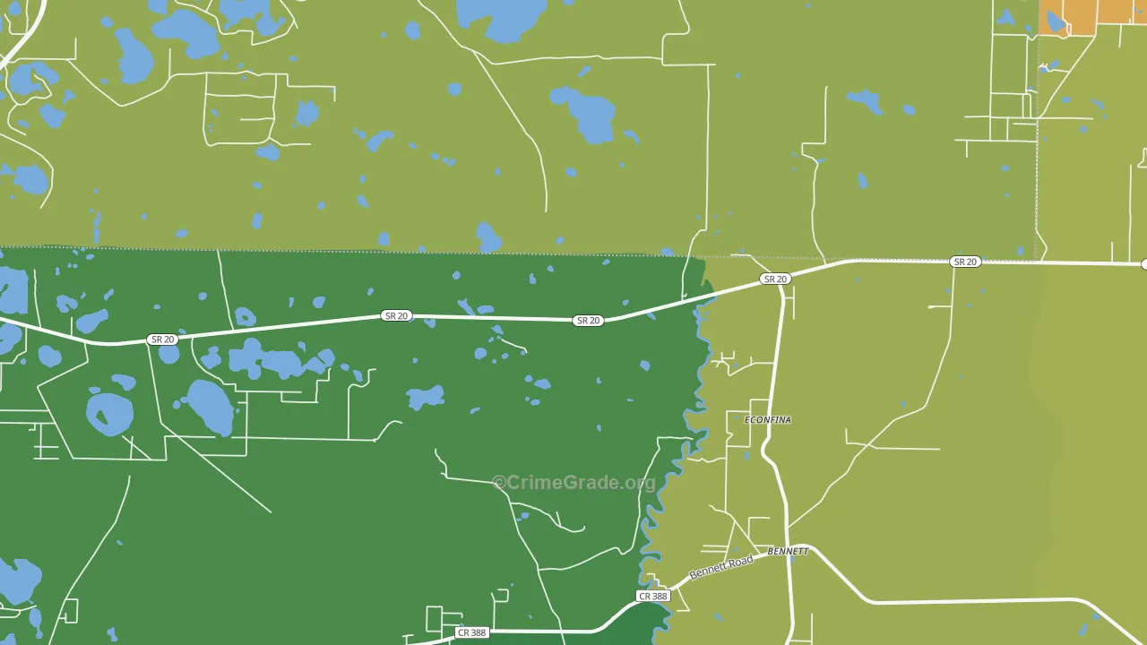 Bennett, FL Map of Drug-Related Crime Rates