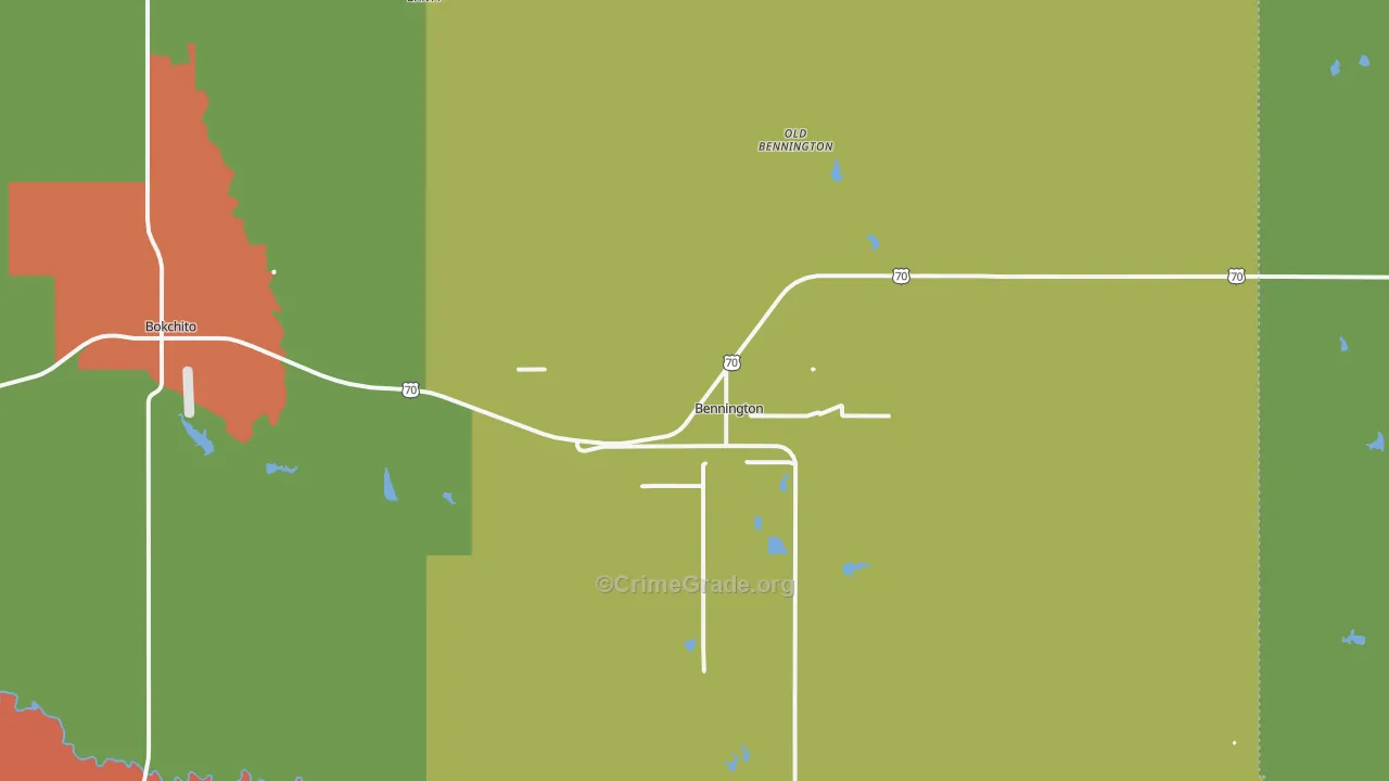 Bennington, OK Map of Drug-Related Crime Rates