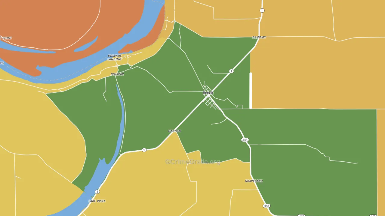 Benoit, MS Map of Drug-Related Crime Rates