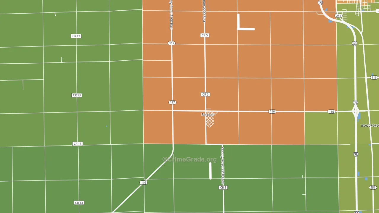 Benson, IL Map of Drug-Related Crime Rates