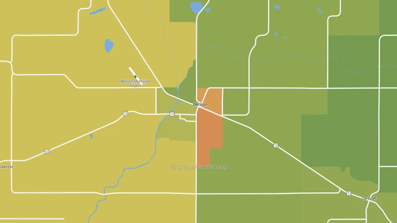 Benson, MN Map of Drug-Related Crime Rates