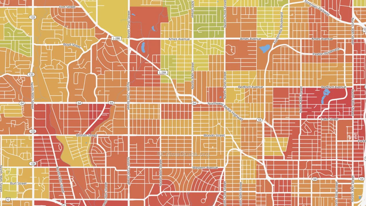 Benson, Omaha, NE Map of Drug-Related Crime Rates