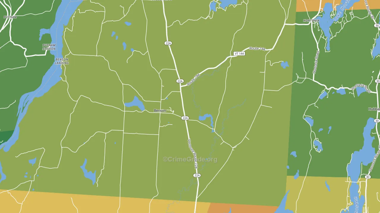 Benson, VT Map of Drug-Related Crime Rates