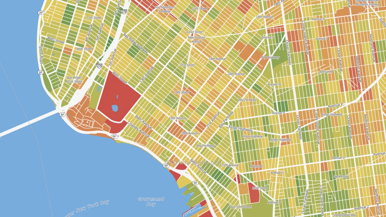Bensonhurst, Brooklyn, NY Map of Drug-Related Crime Rates