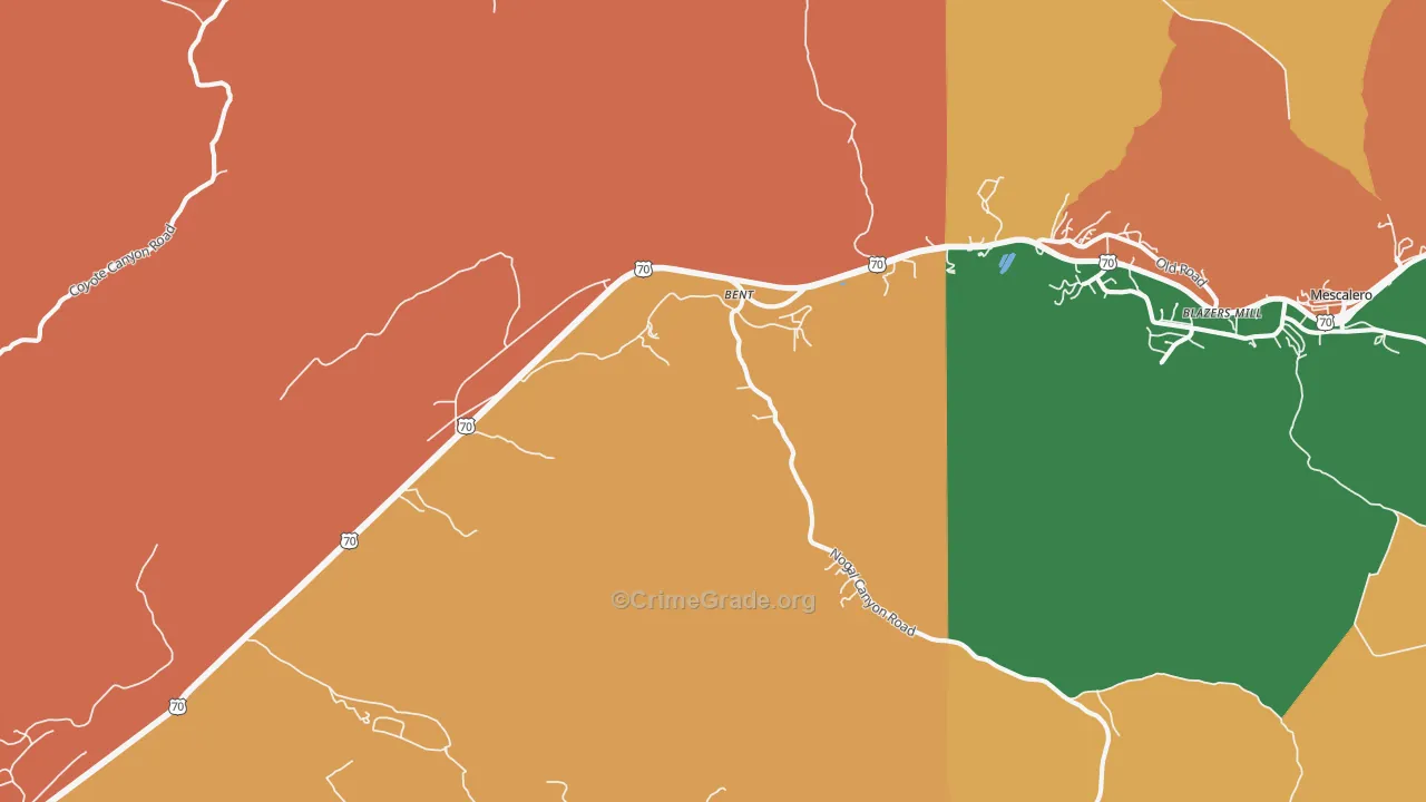 Bent, NM Map of Drug-Related Crime Rates