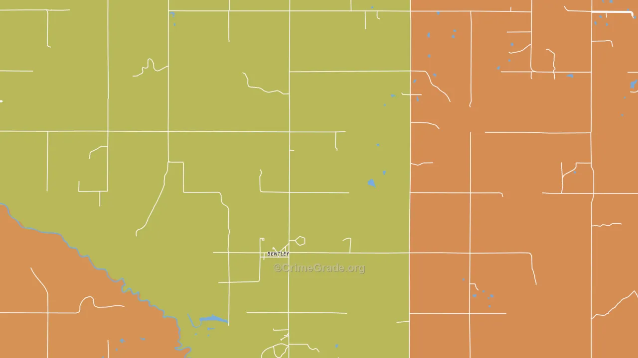 Bentley, OK Map of Drug-Related Crime Rates