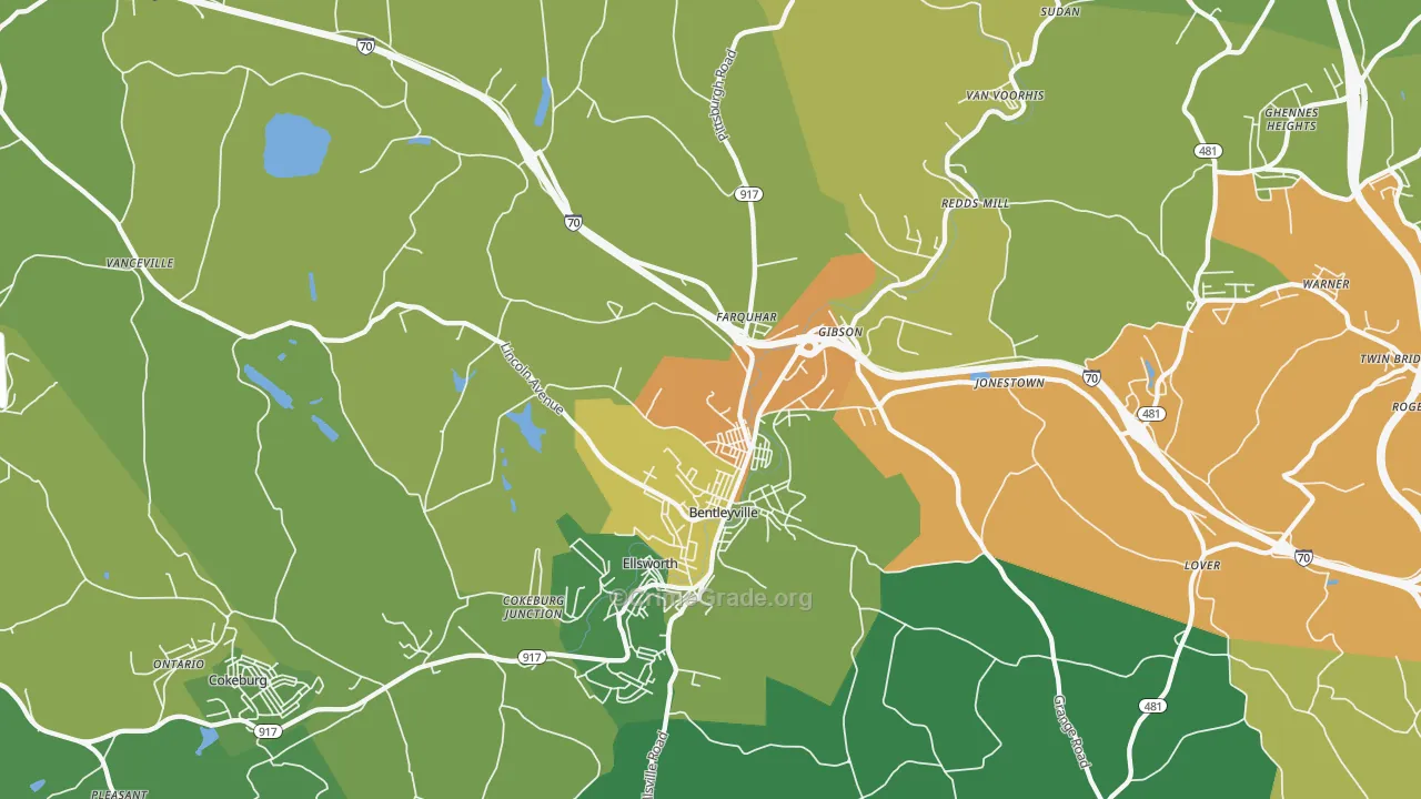 Bentleyville, PA Map of Drug-Related Crime Rates