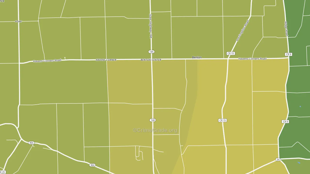 Benton Center, NY Map of Drug-Related Crime Rates