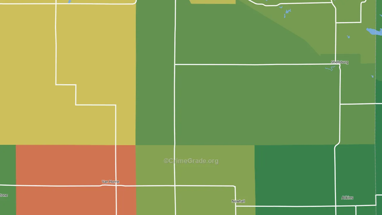 Benton County, IA Map of Drug-Related Crime Rates