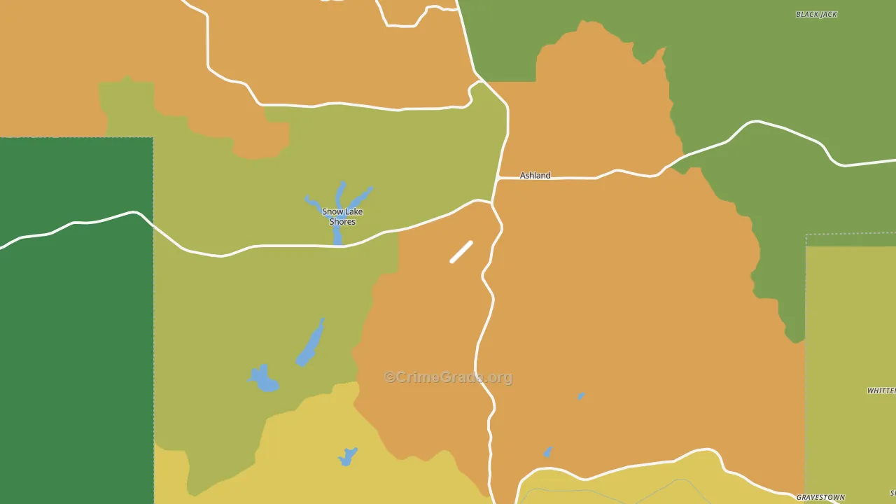 Benton County, MS Map of Drug-Related Crime Rates