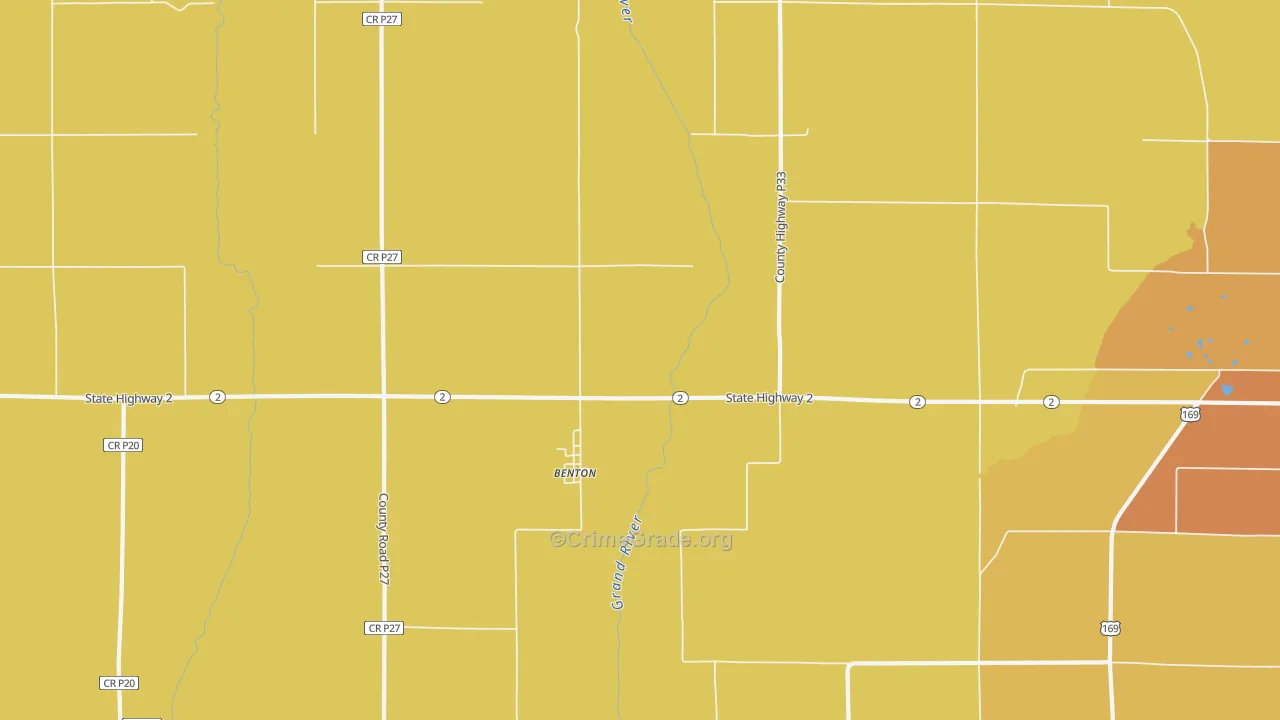 Benton, IA Map of Drug-Related Crime Rates