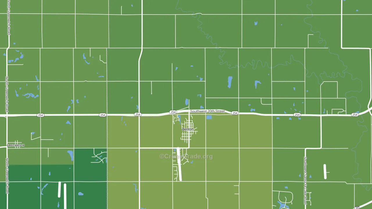 Benton, KS Map of Drug-Related Crime Rates