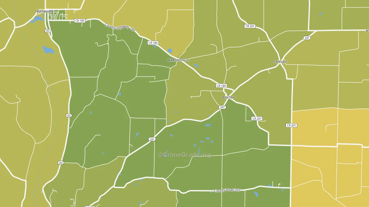 Benton, OH Map of Drug-Related Crime Rates