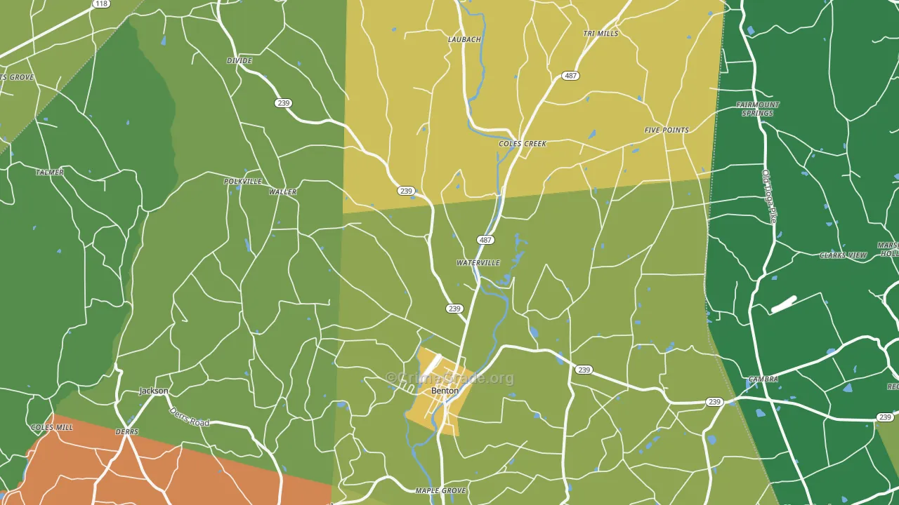 Benton, PA Map of Drug-Related Crime Rates