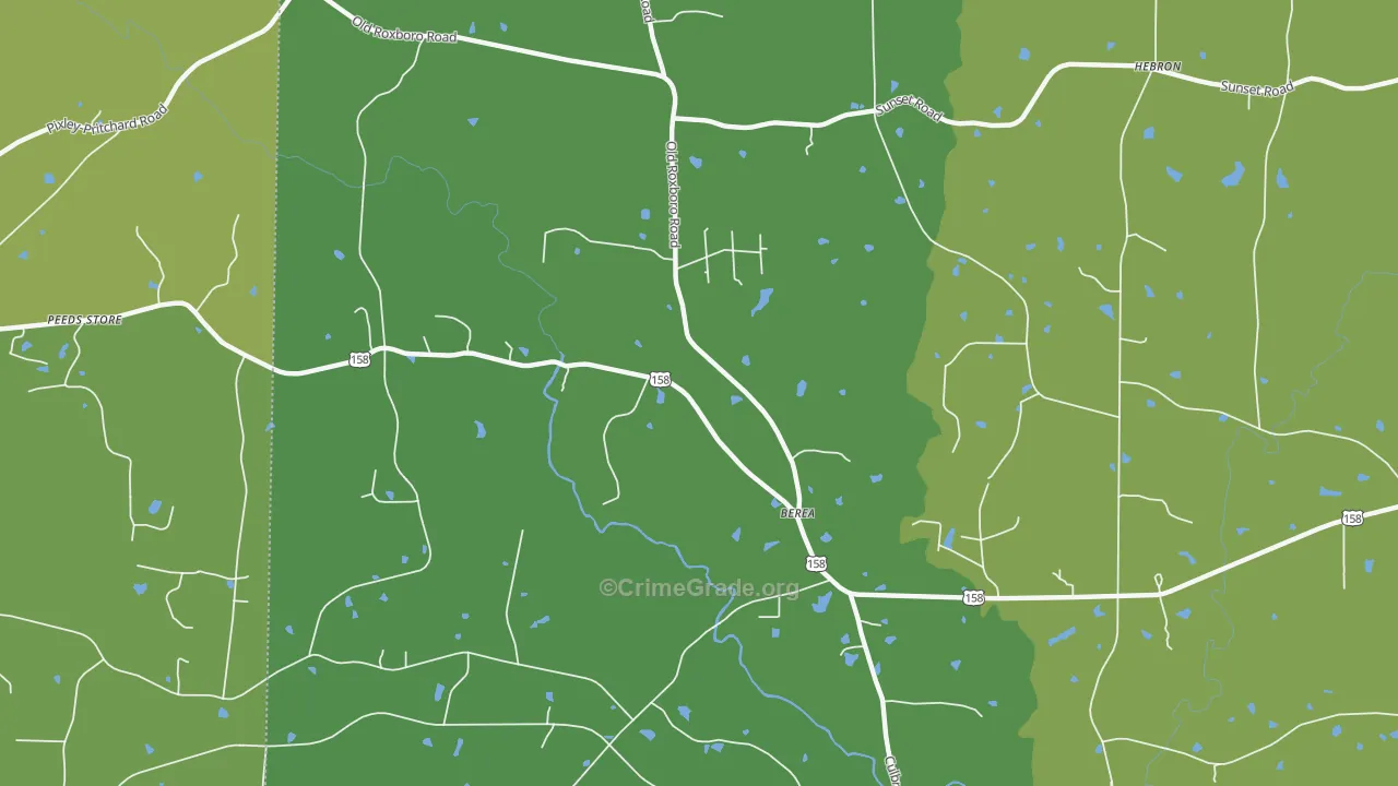 Berea, NC Map of Drug-Related Crime Rates
