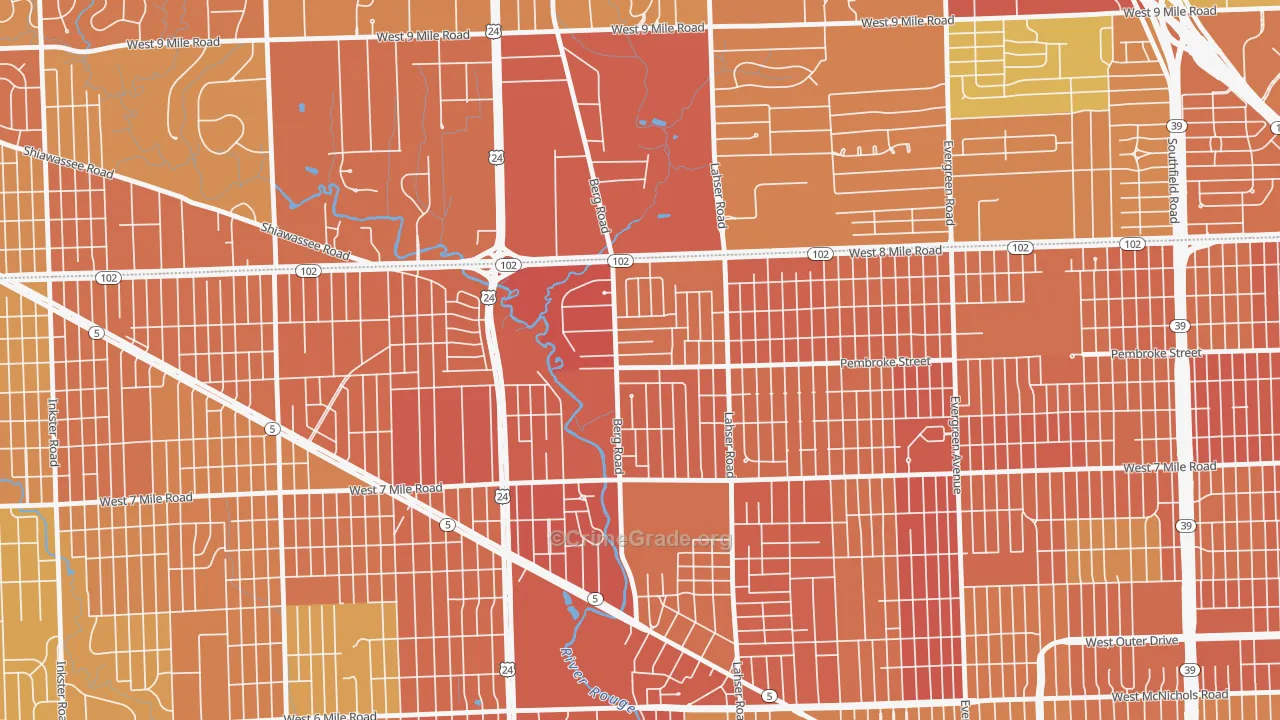 Berg-Lasher, Detroit, MI Map of Drug-Related Crime Rates