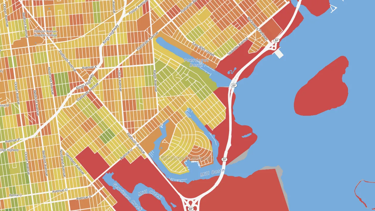 Bergen Beach, Brooklyn, NY Map of Drug-Related Crime Rates