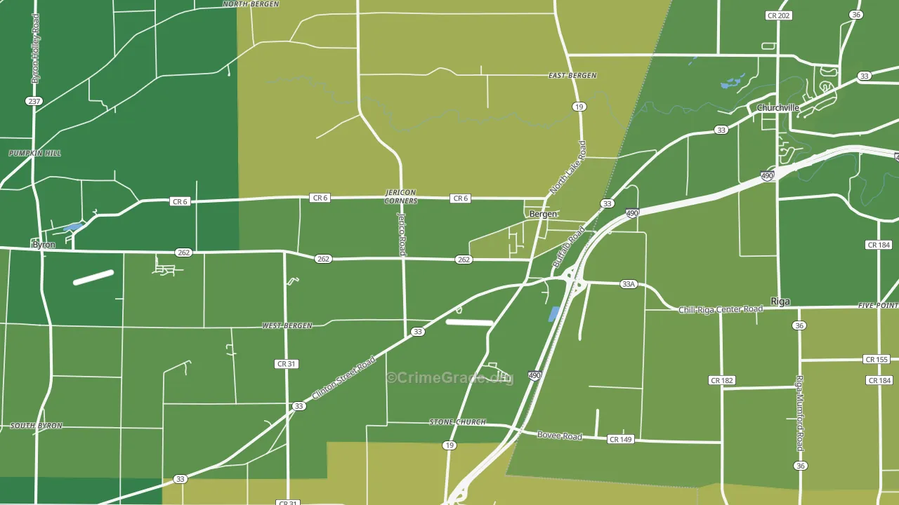 Bergen, NY Map of Drug-Related Crime Rates