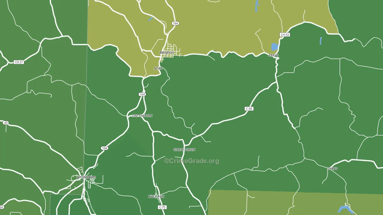 Bergholz, OH Map of Drug-Related Crime Rates
