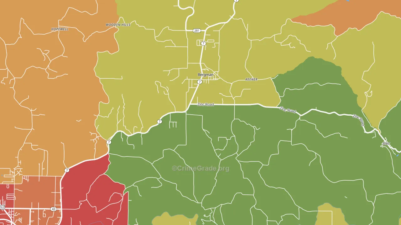 Bergman, AR Map of Drug-Related Crime Rates