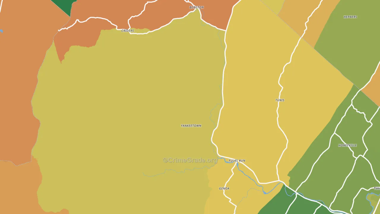 Bergton, VA Map of Drug-Related Crime Rates