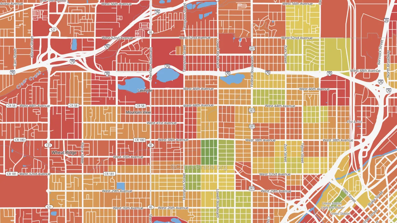 Berkeley, Denver, CO Map of Drug-Related Crime Rates