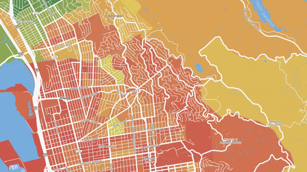 Berkeley Hills, Berkeley, CA Map of Drug-Related Crime Rates