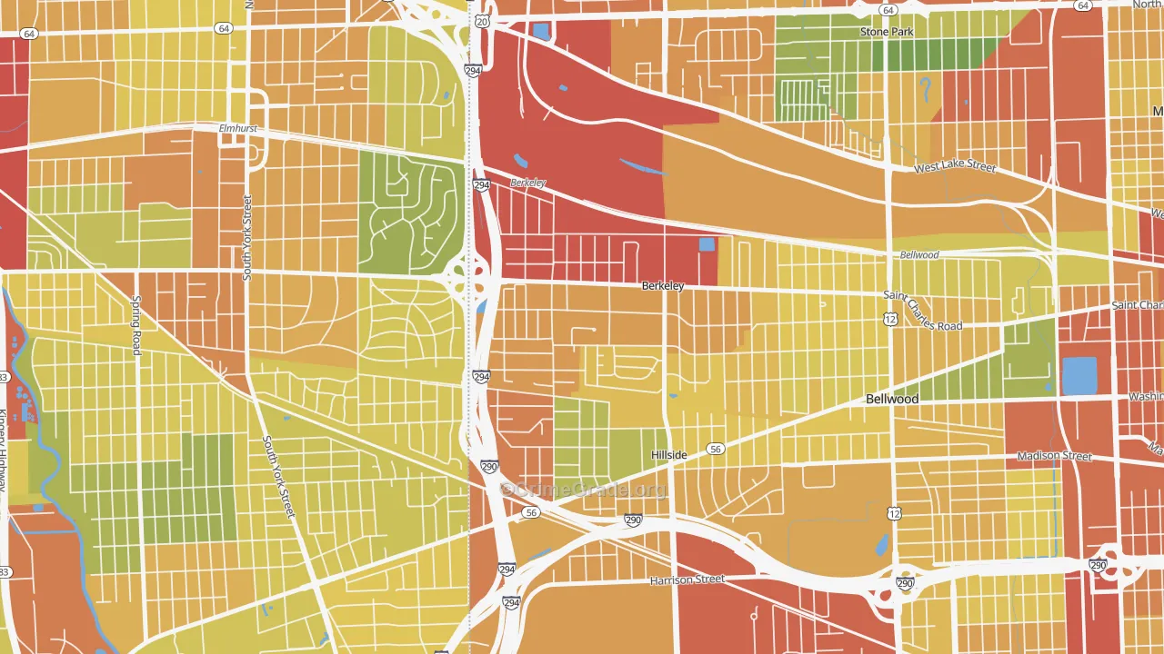 Berkeley, IL Map of Drug-Related Crime Rates