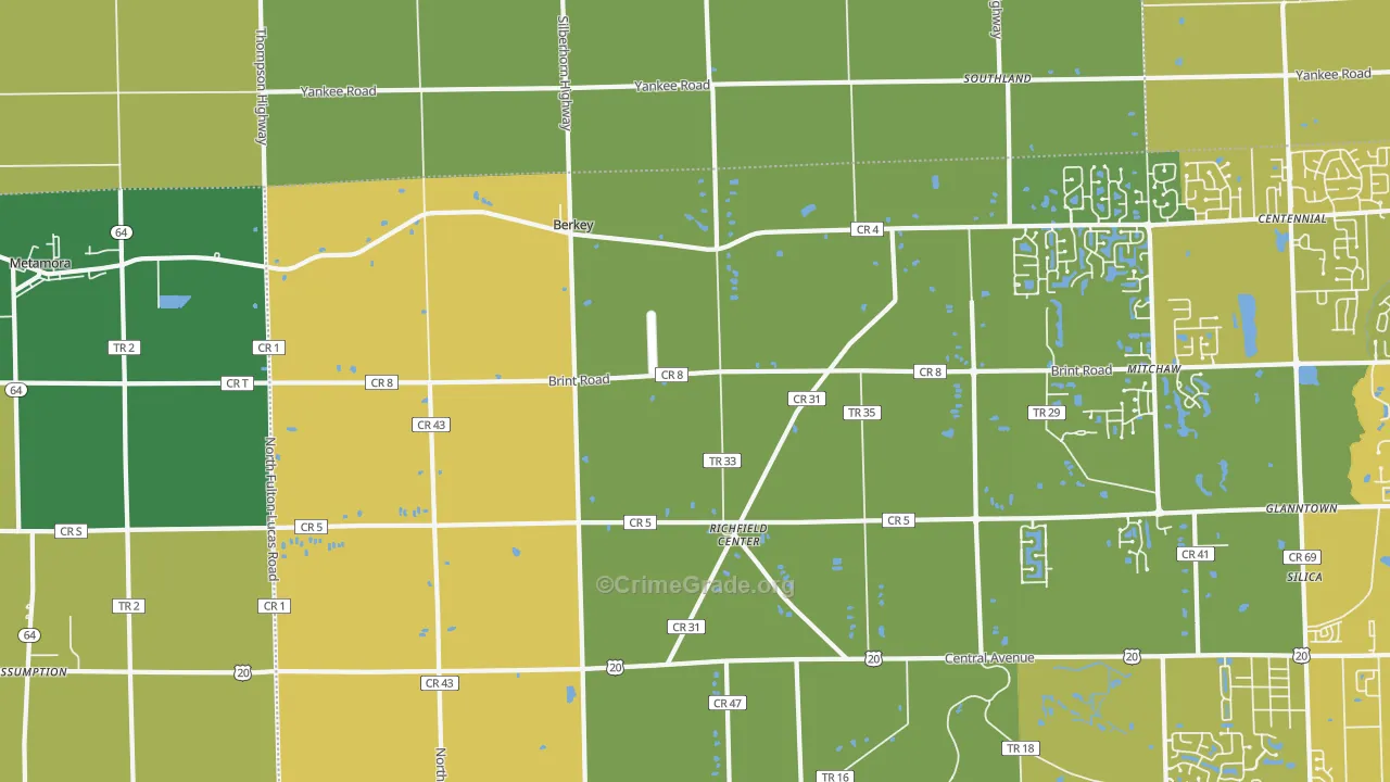 Berkey, OH Map of Drug-Related Crime Rates