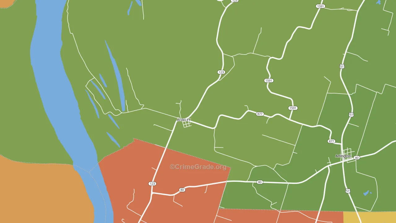Berkley, KY Map of Drug-Related Crime Rates