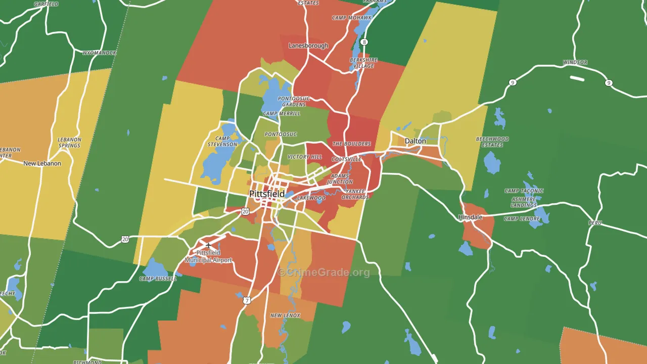 Berkshire County, MA Map of Drug-Related Crime Rates