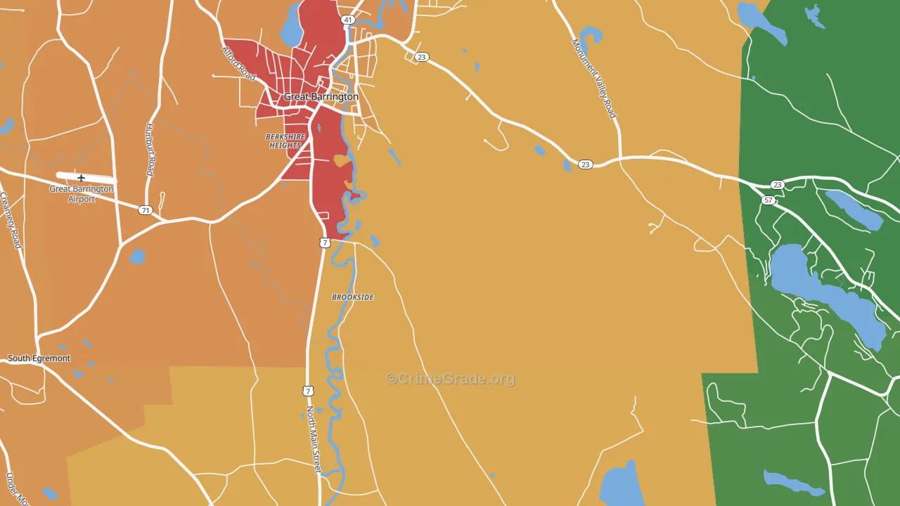 Berkshire Heights, MA Map of Drug-Related Crime Rates