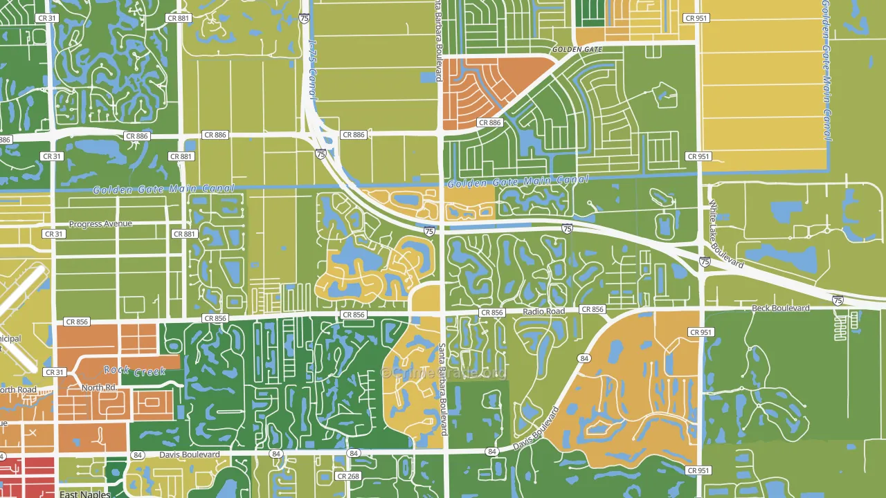 Berkshire Lakes, Naples, FL Map of Drug-Related Crime Rates