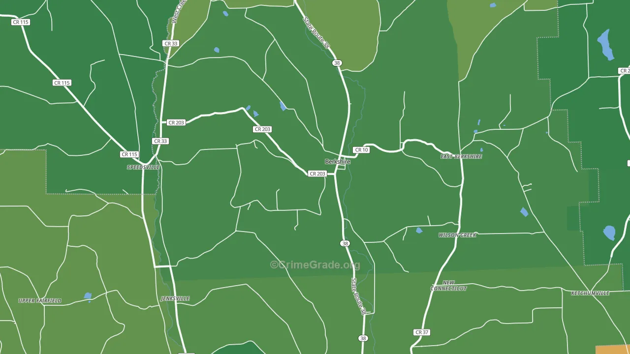 Berkshire, NY Map of Drug-Related Crime Rates