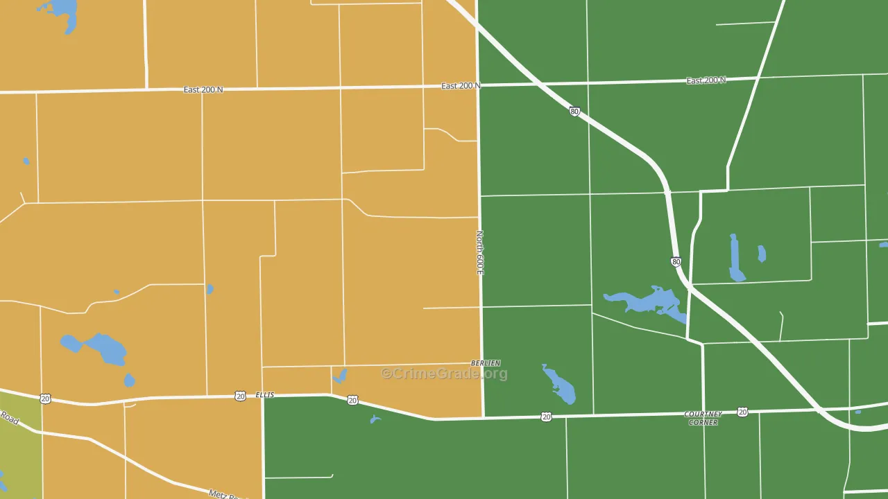 Berlien, IN Map of Drug-Related Crime Rates