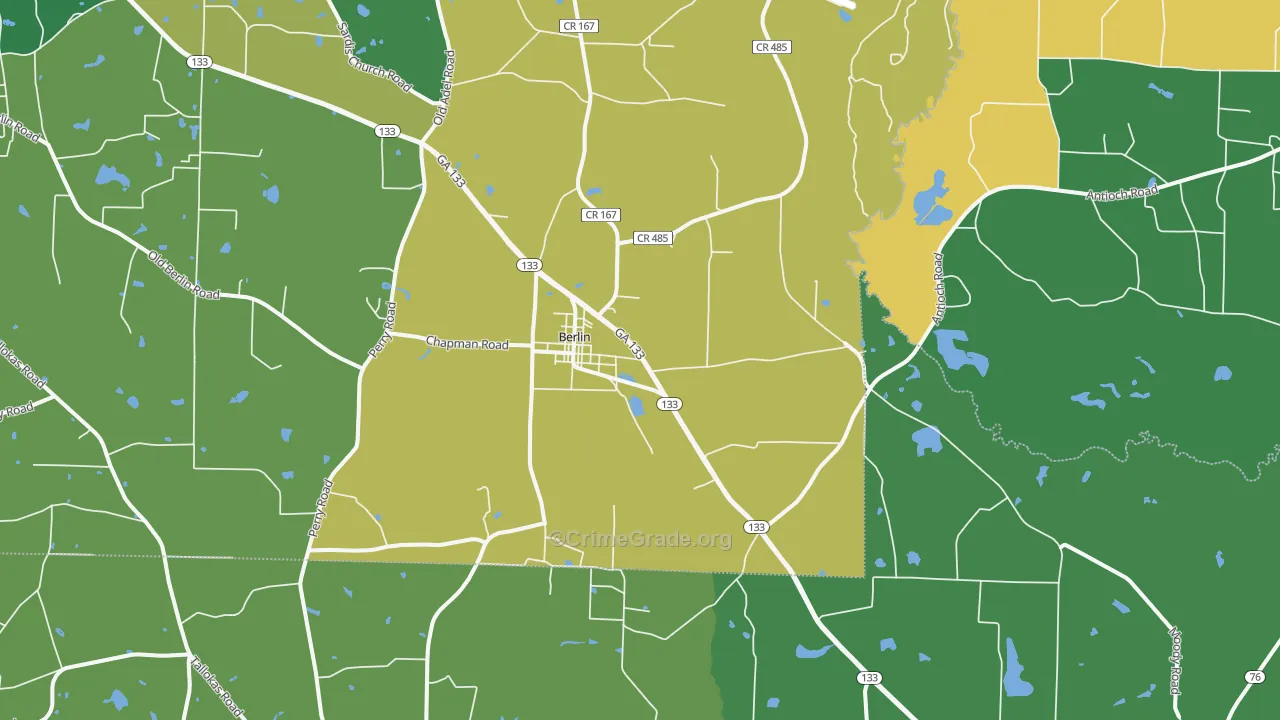 Berlin, GA Map of Drug-Related Crime Rates