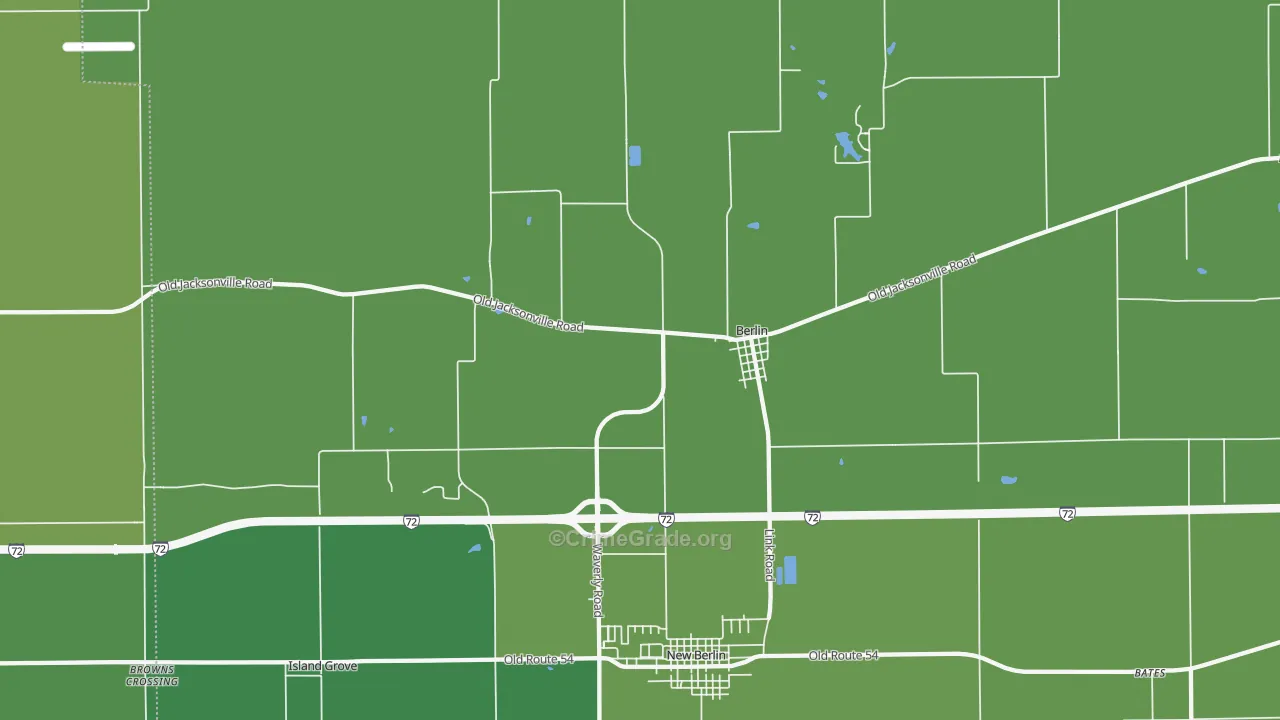 Berlin, IL Map of Drug-Related Crime Rates