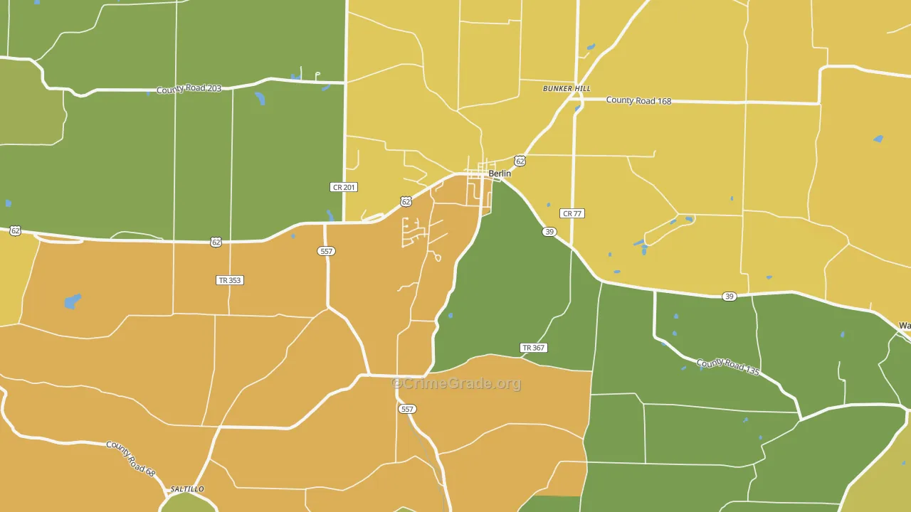 Berlin, OH Map of Drug-Related Crime Rates