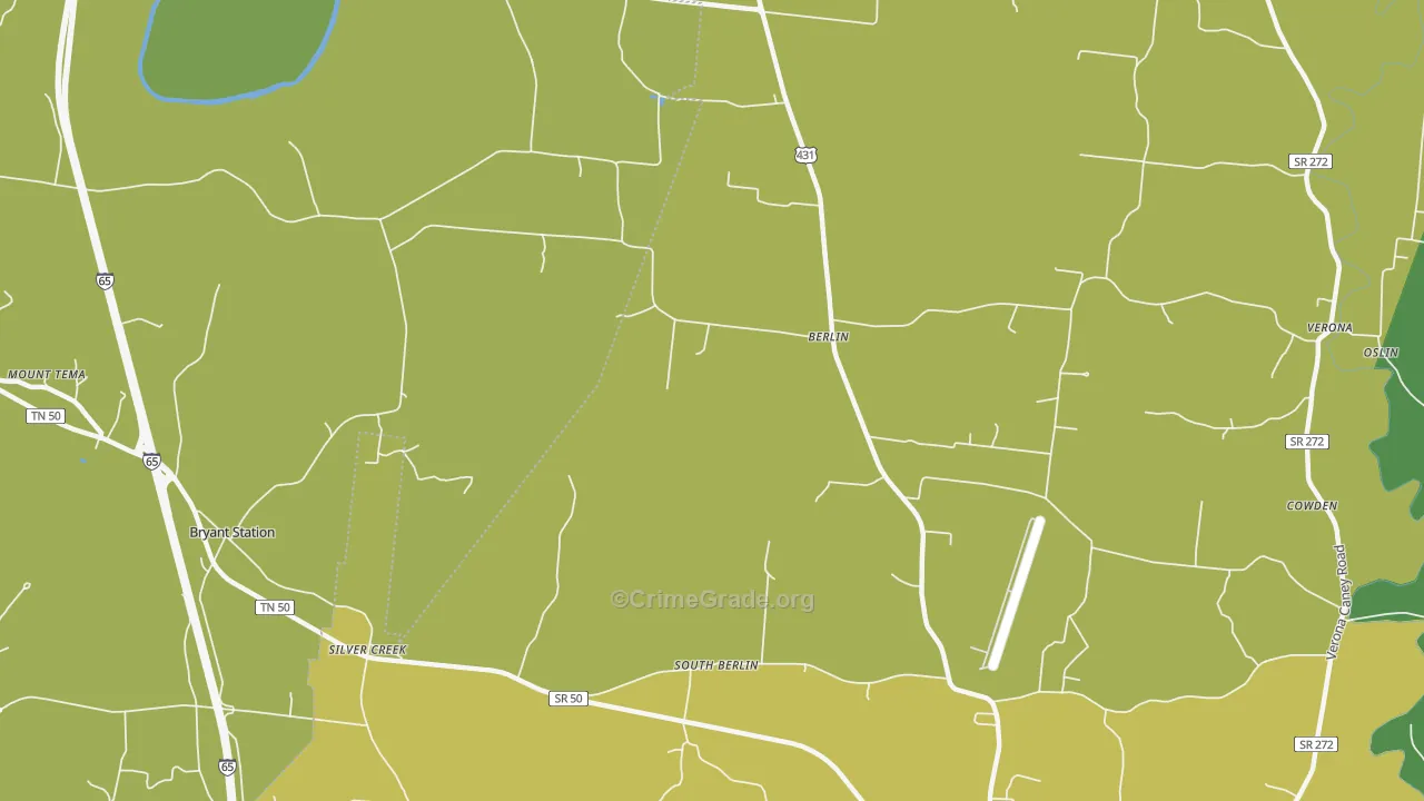 Berlin, TN Map of Drug-Related Crime Rates
