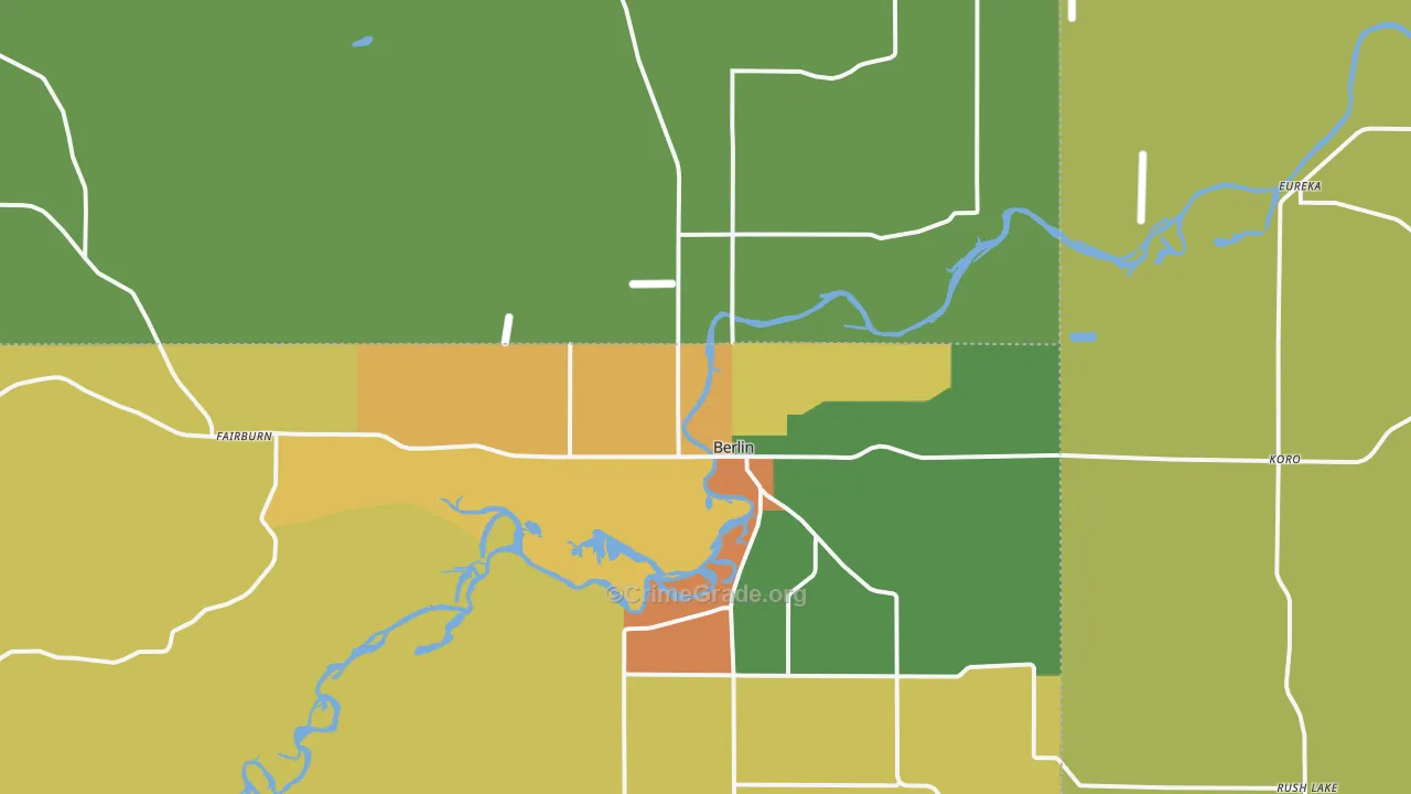 Berlin, WI Map of Drug-Related Crime Rates