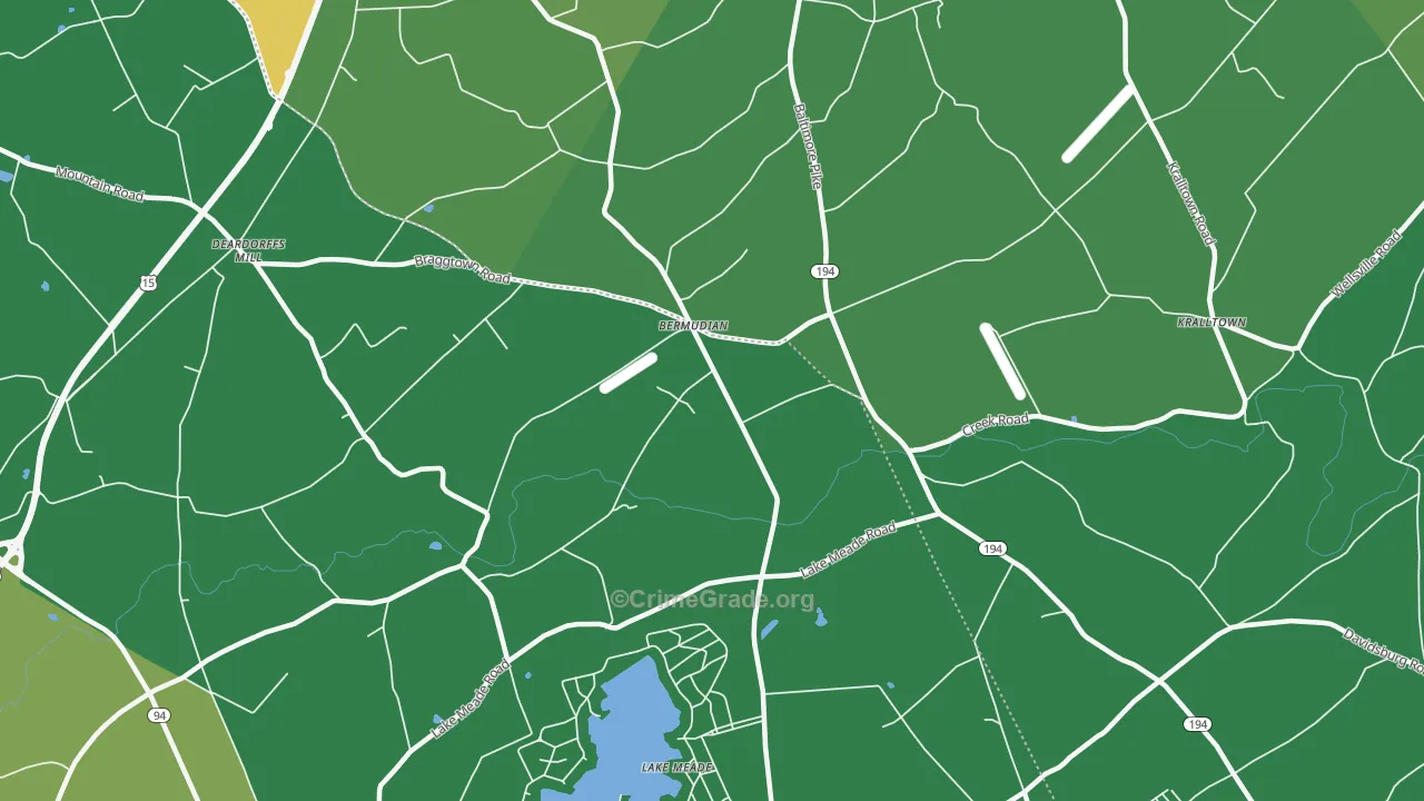 Bermudian, PA Map of Drug-Related Crime Rates