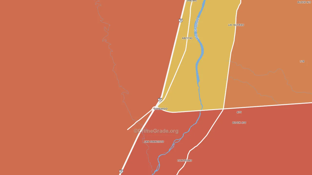 Bernardo, NM Map of Drug-Related Crime Rates